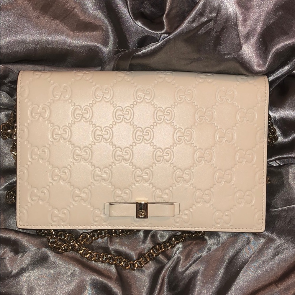 Gucci Guccissima Mini Chain Bag OFFWHITE